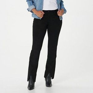 NWT LAURIE FELT STRETCH FAUX SUEDE TRIANGLE HEM‎ BABY BELL PANTS BLACK 2